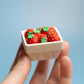 Punnet of Strawberries Fidget Clicker with Wrist Strap or Keychain