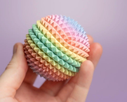 Spiked Sensory Rainbow Fidget Sphere - Palm Sized Sensory Stim Tool