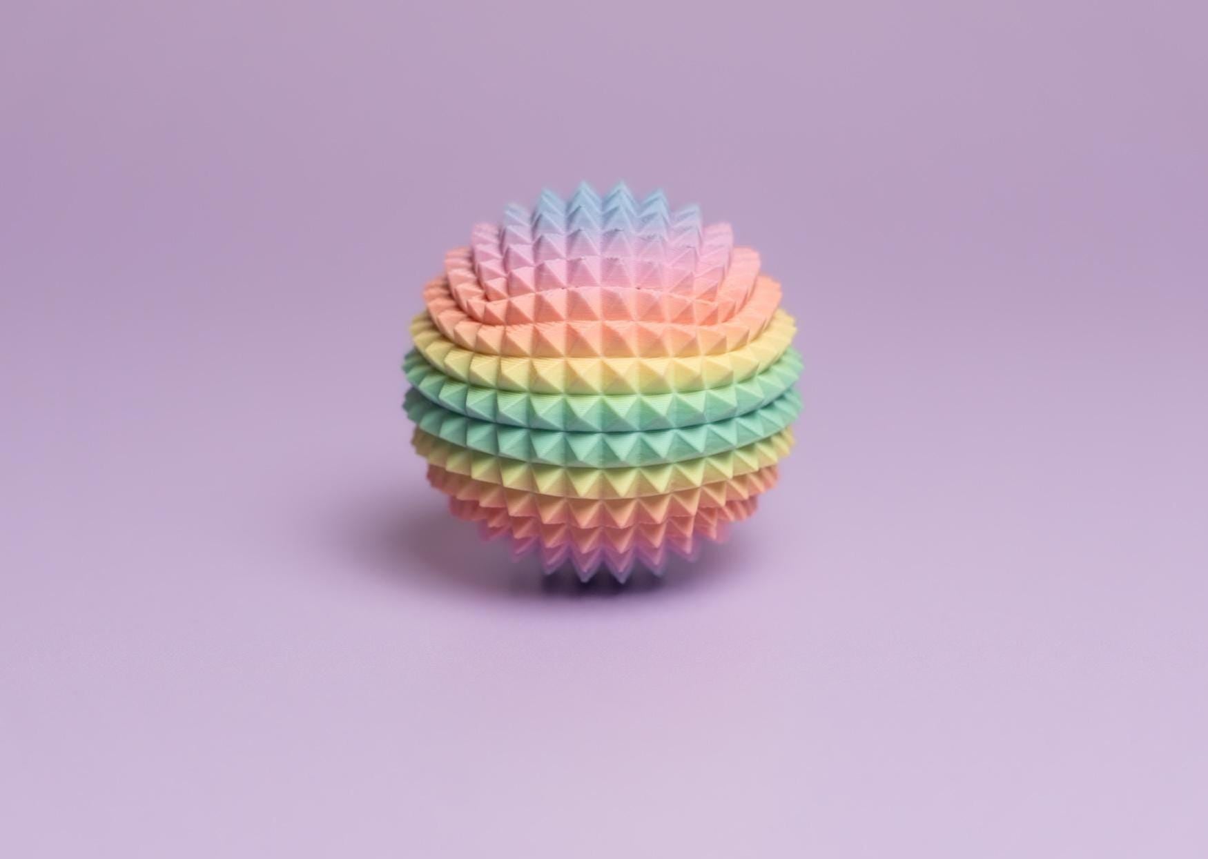 Spiked Sensory Rainbow Fidget Sphere - Palm Sized Sensory Stim Tool