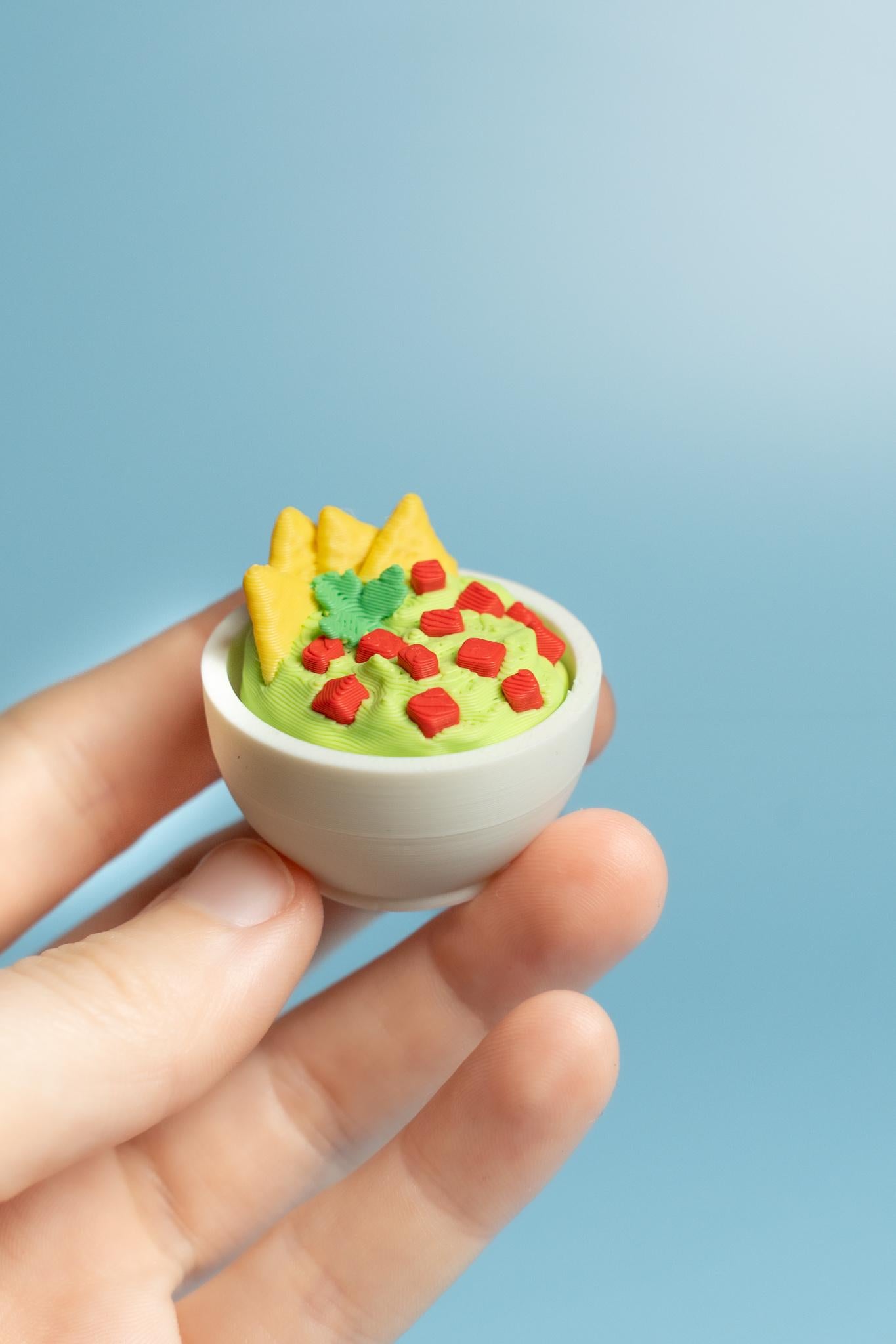 Bowl of Guacamole & Chips Fidget Clicker with Wrist Strap or Keychain