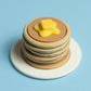 Stack of Pancakes with Butter Fidget Clicker with Wrist Strap or Keychain