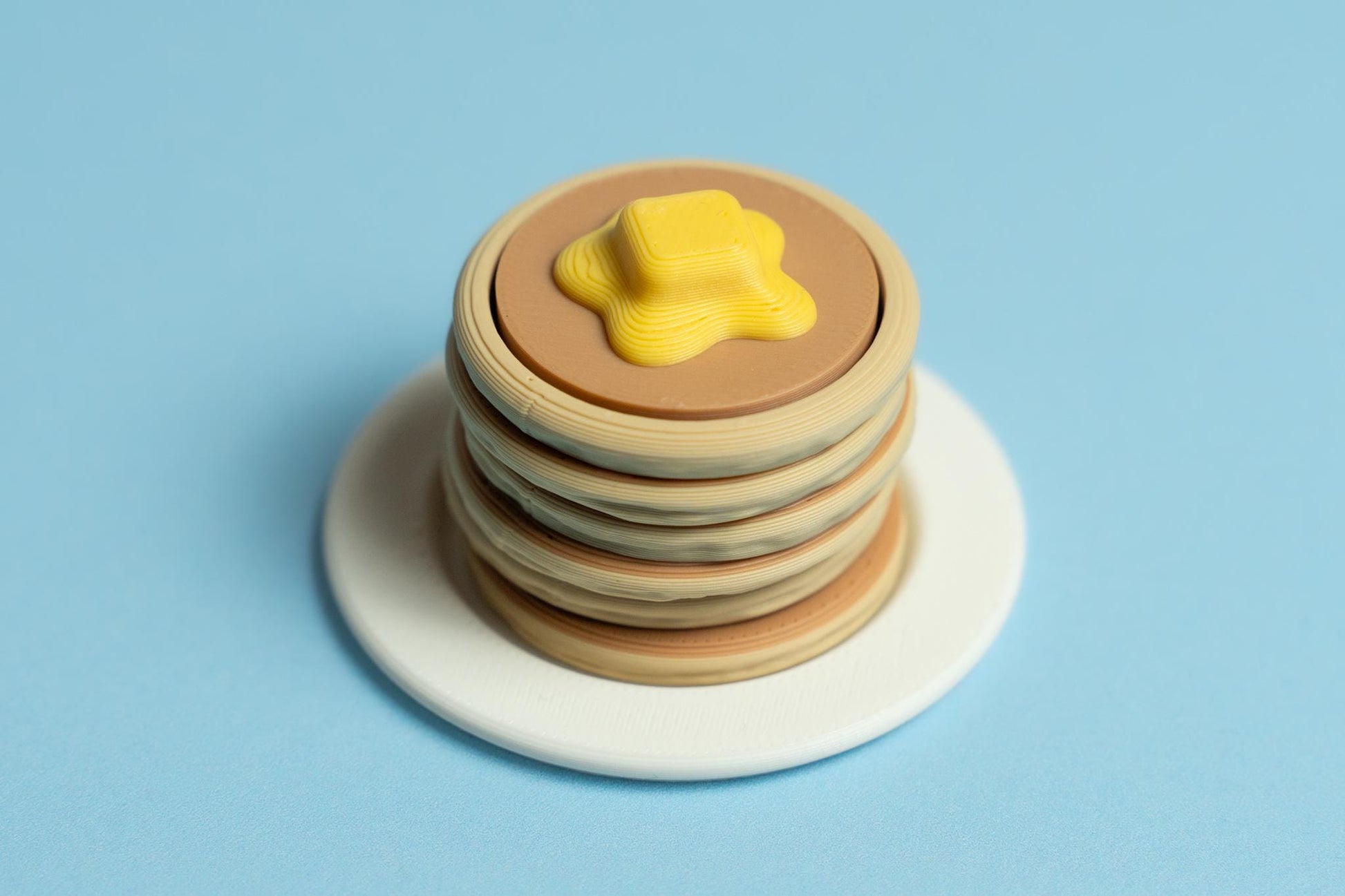 Stack of Pancakes with Butter Fidget Clicker with Wrist Strap or Keychain