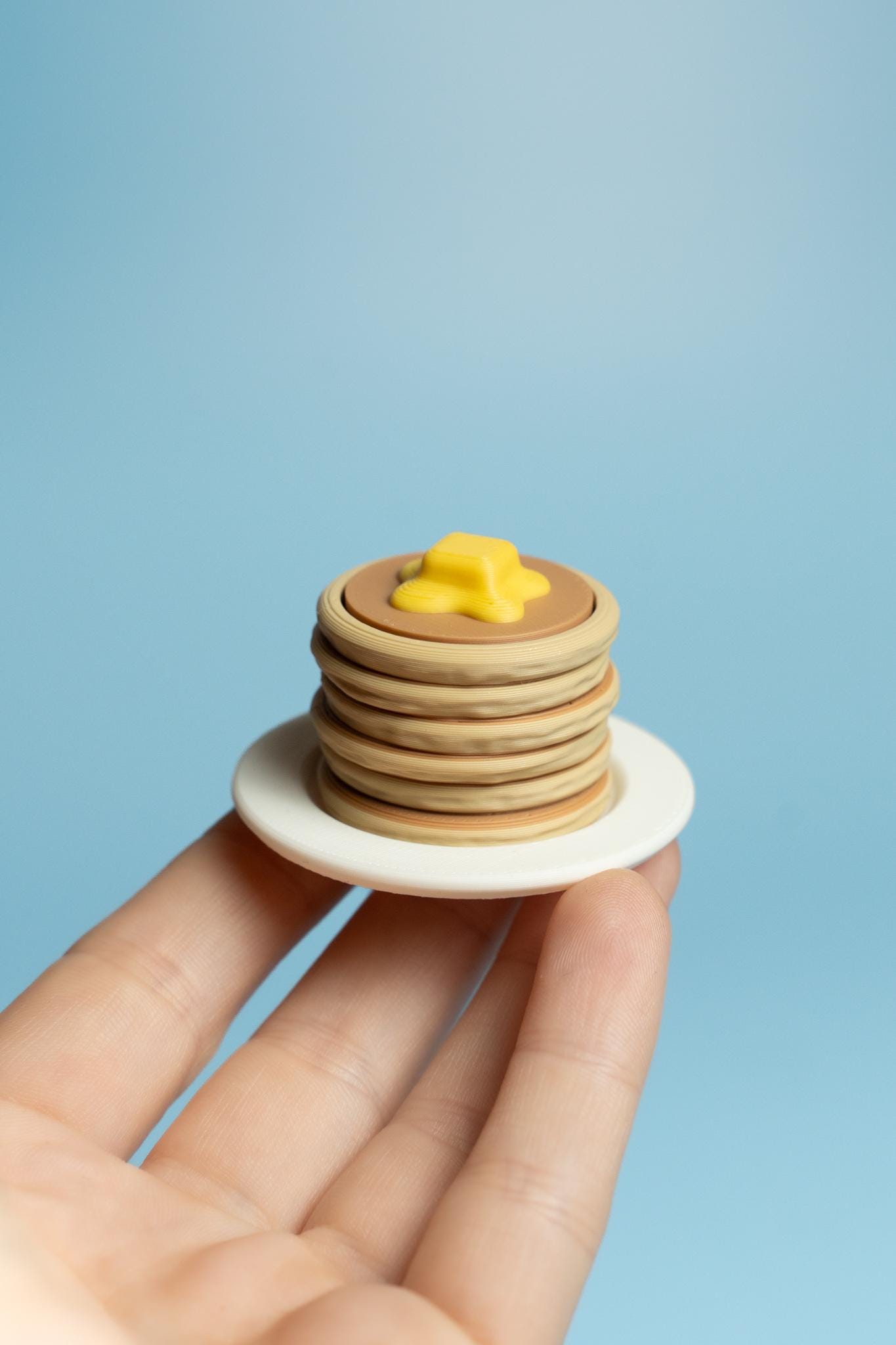 Stack of Pancakes with Butter Fidget Clicker with Wrist Strap or Keychain