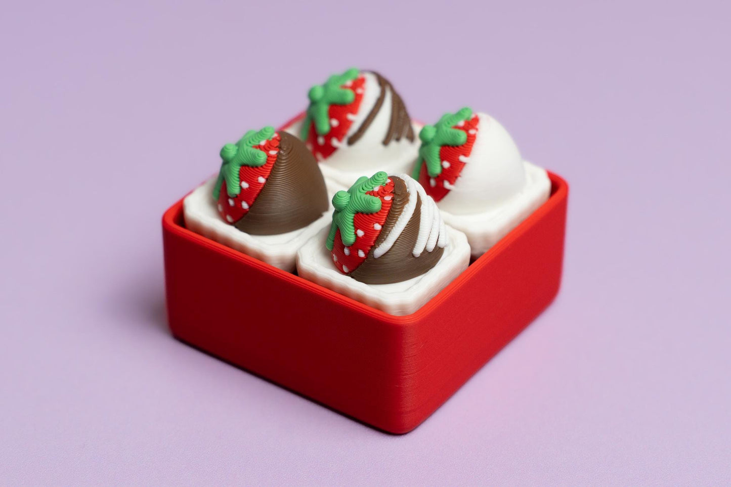 Chocolate Covered Strawberries Multi Fidget Clicker with Wrist Strap or Keychain