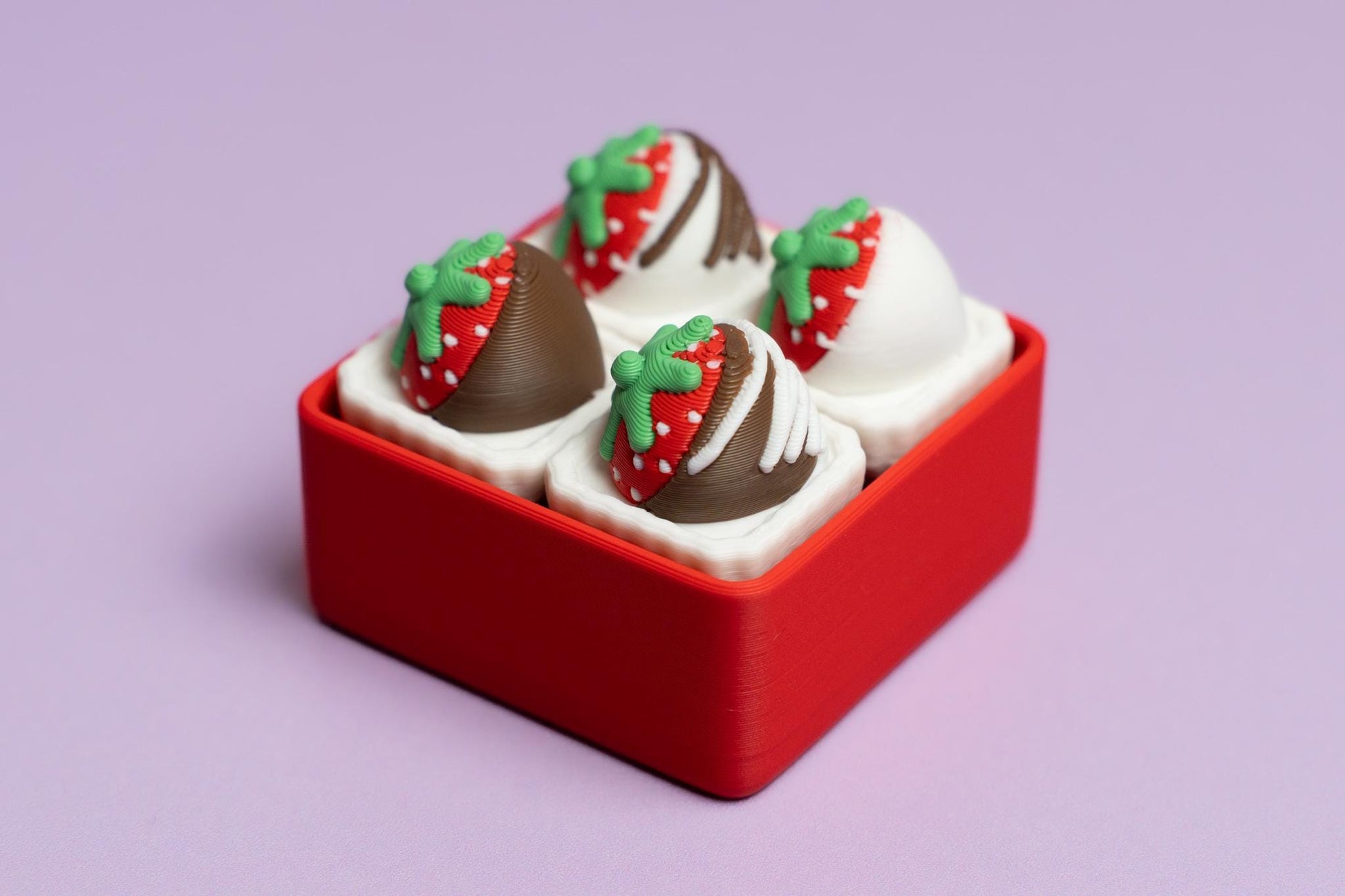 Chocolate Covered Strawberries Multi Fidget Clicker with Wrist Strap or Keychain