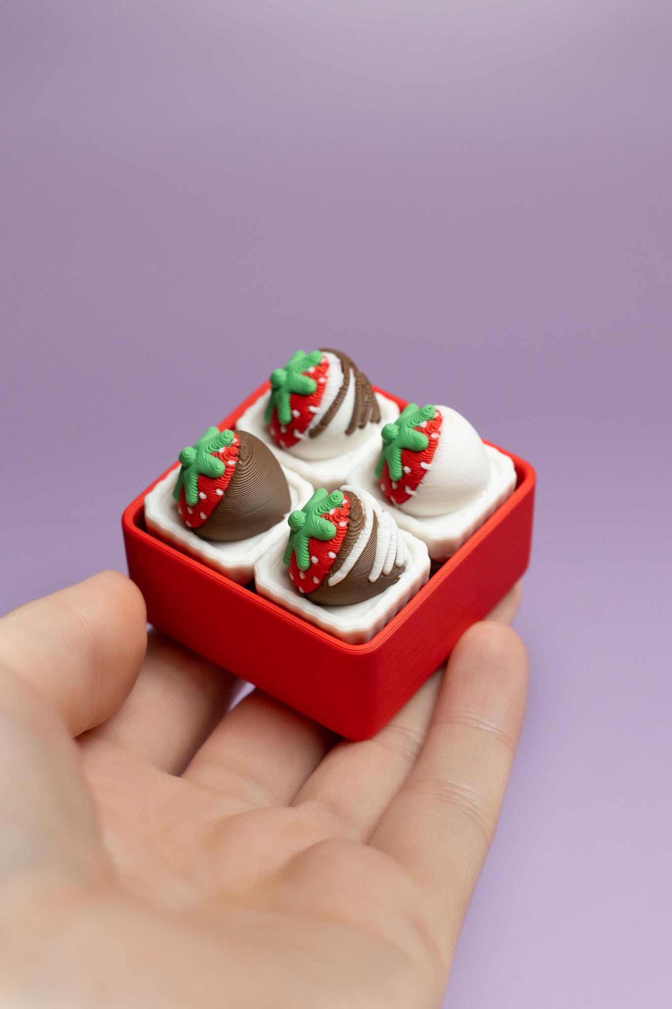Chocolate Covered Strawberries Multi Fidget Clicker with Wrist Strap or Keychain