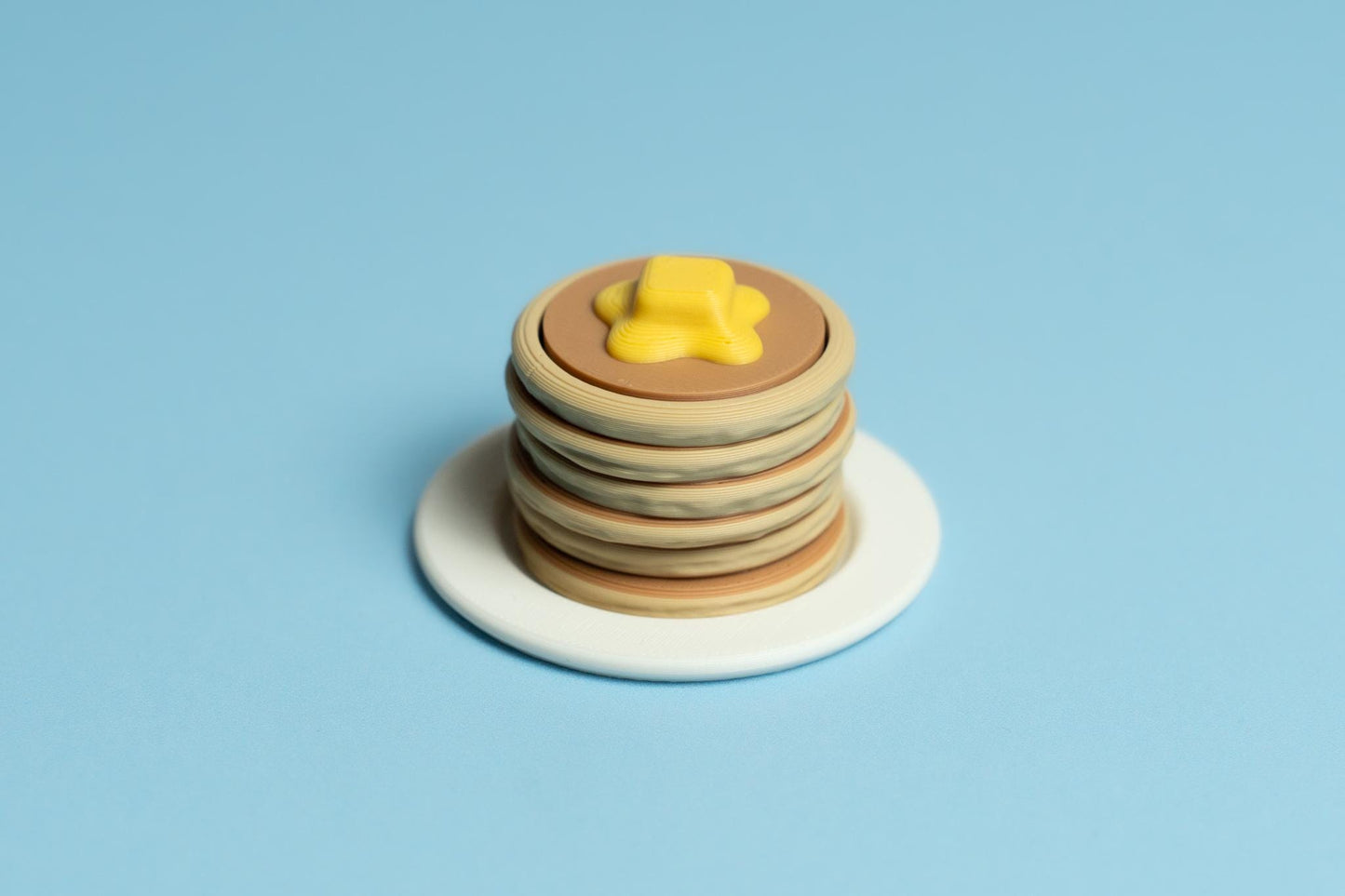 Stack of Pancakes with Butter Fidget Clicker with Wrist Strap or Keychain