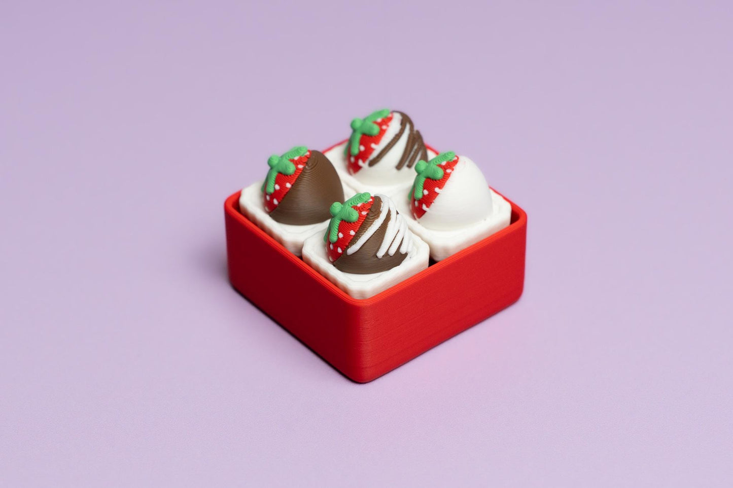 Chocolate Covered Strawberries Multi Fidget Clicker with Wrist Strap or Keychain