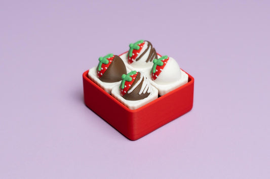 Chocolate Covered Strawberries Multi Fidget Clicker with Wrist Strap or Keychain