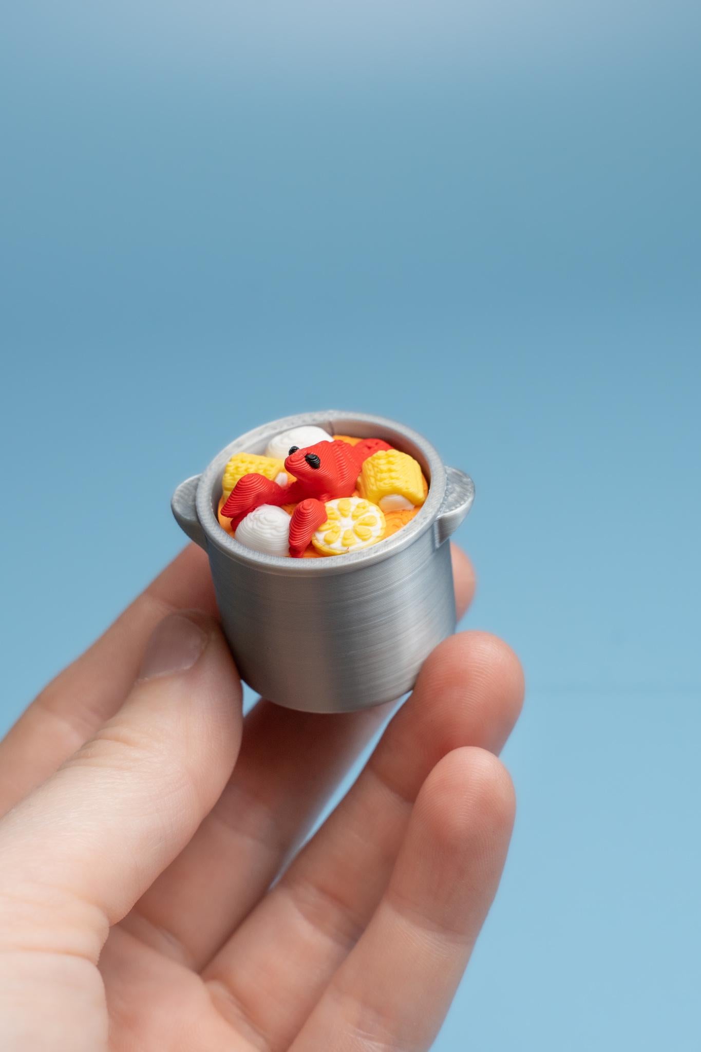 Crawfish Seafood Boil Fidget Clicker with Wrist Strap or Keychain