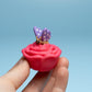 Butterfly on Flower Fidget Clicker with Wrist Strap or Keychain