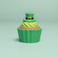 Leprechaun Hat Topped Cupcake St Patrick's Day Fidget Clicker with Wrist Strap or Keychain
