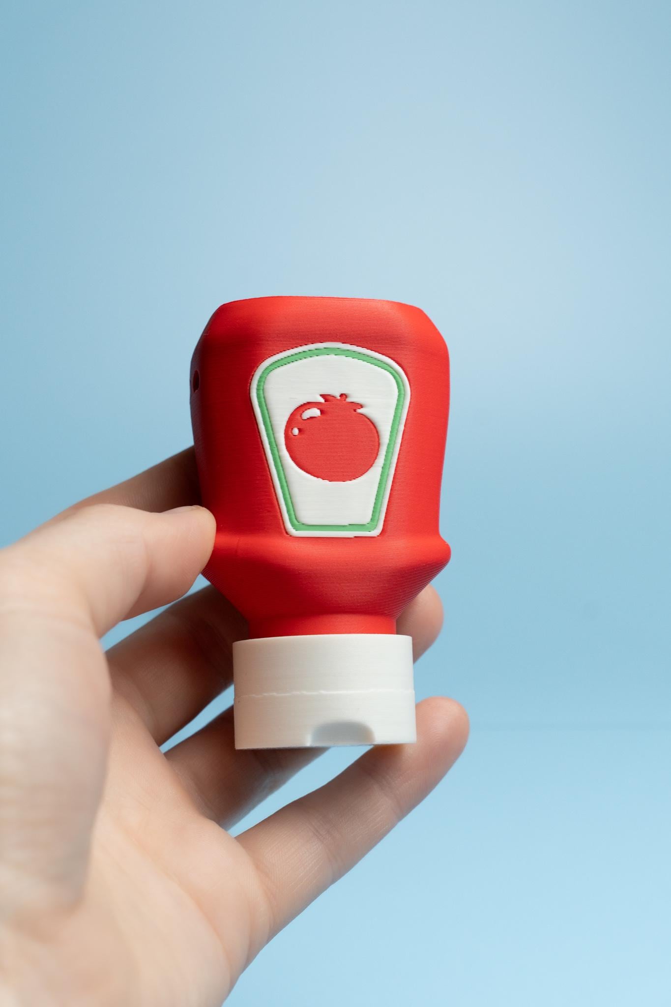 Ketchup Bottle Fidget Clicker with Wrist Strap or Keychain