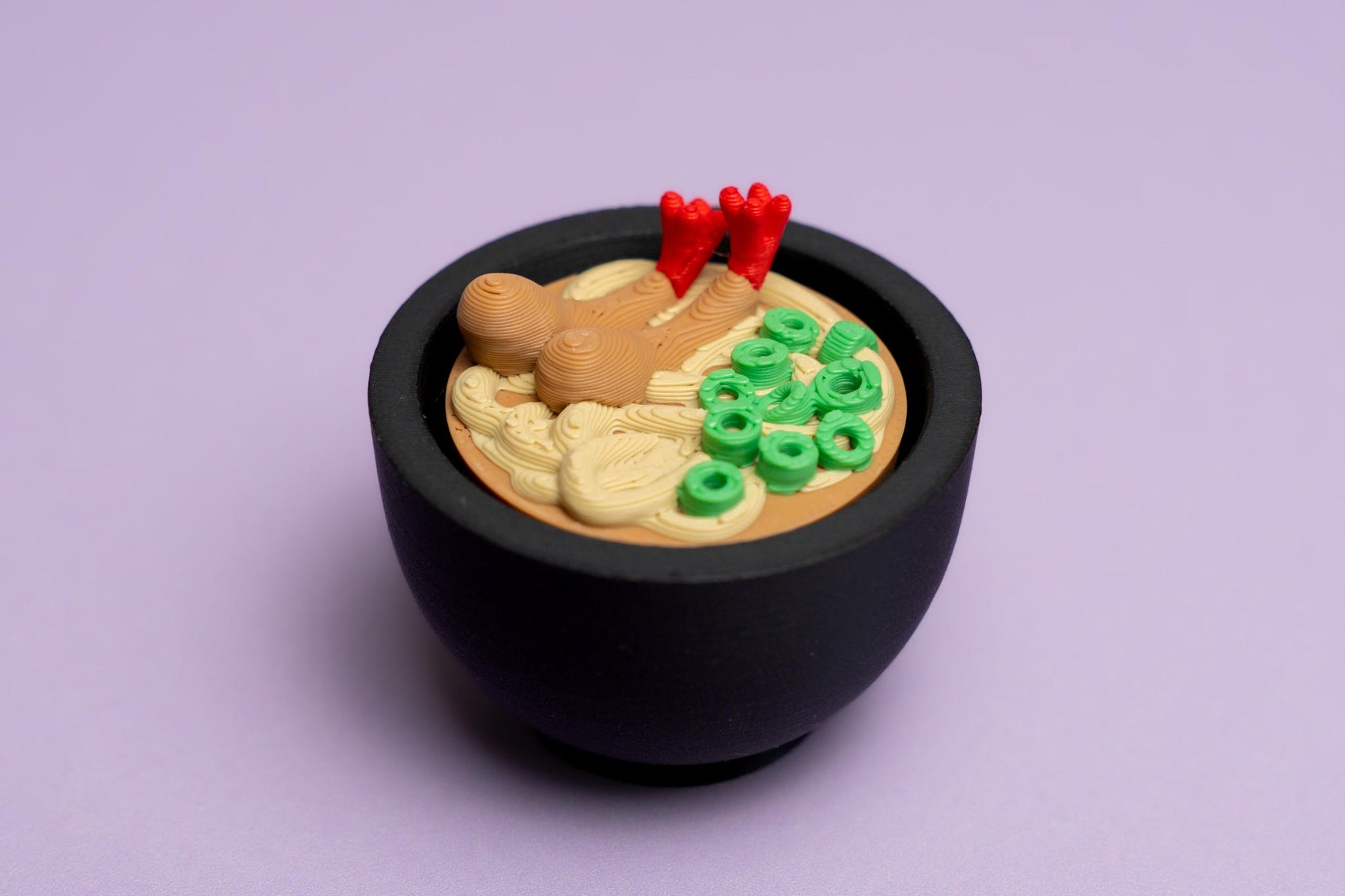 Tempura Ramen Bowl Fidget Clicker with Wrist Strap or Keychain