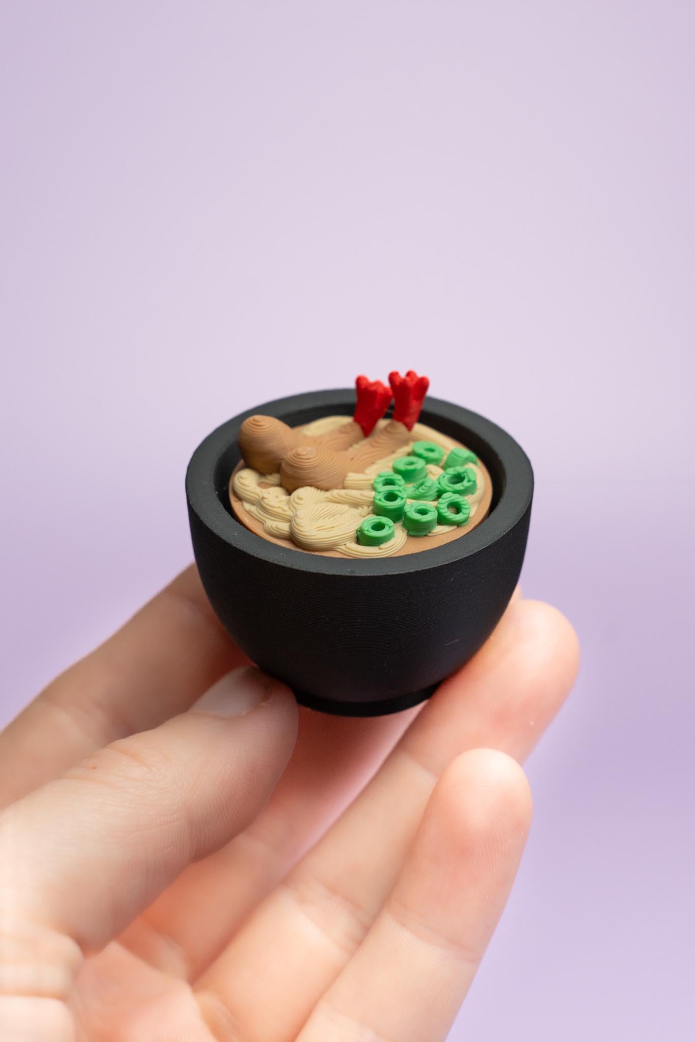 Tempura Ramen Bowl Fidget Clicker with Wrist Strap or Keychain