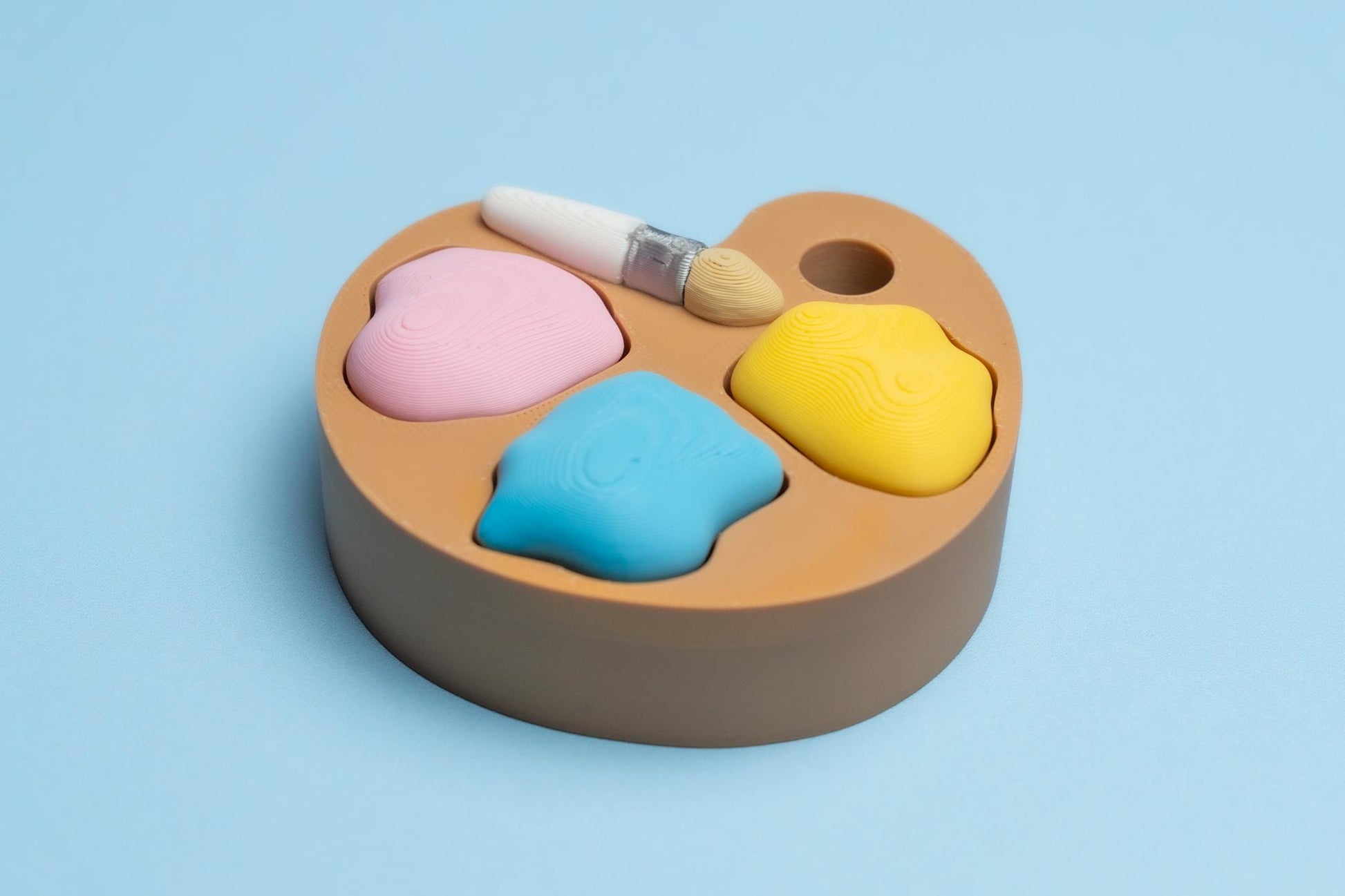 Artist's Paint Palette Multi Fidget Clicker with Wrist Strap or Keychain