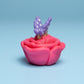 Butterfly on Flower Fidget Clicker with Wrist Strap or Keychain