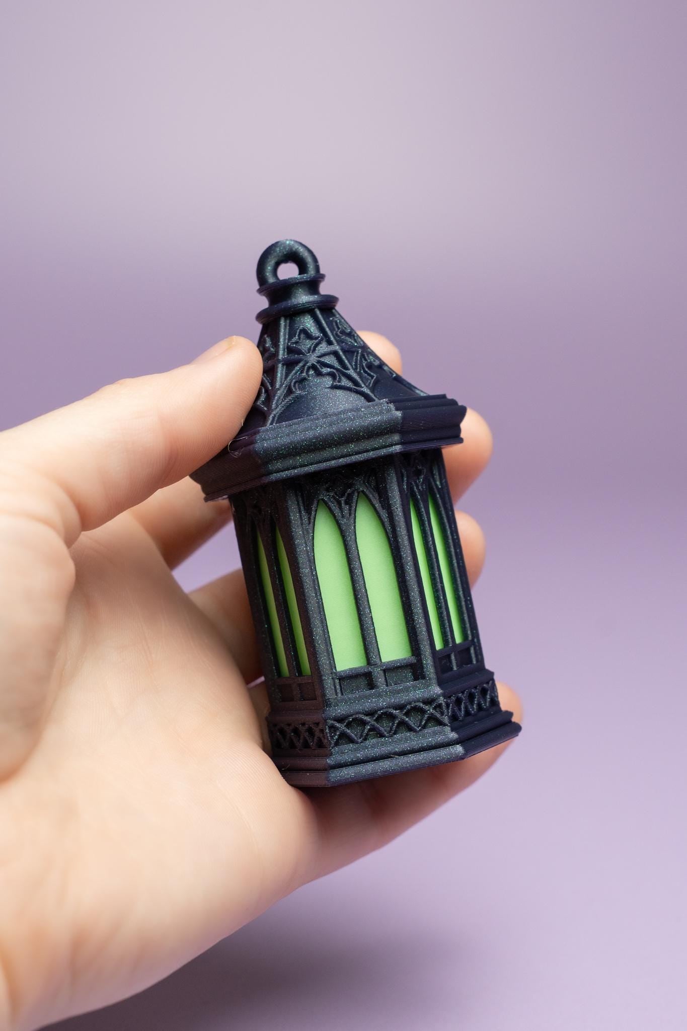 Gothic Style Glow in the Dark Lantern Fidget Clicker with Wrist Strap or Keychain