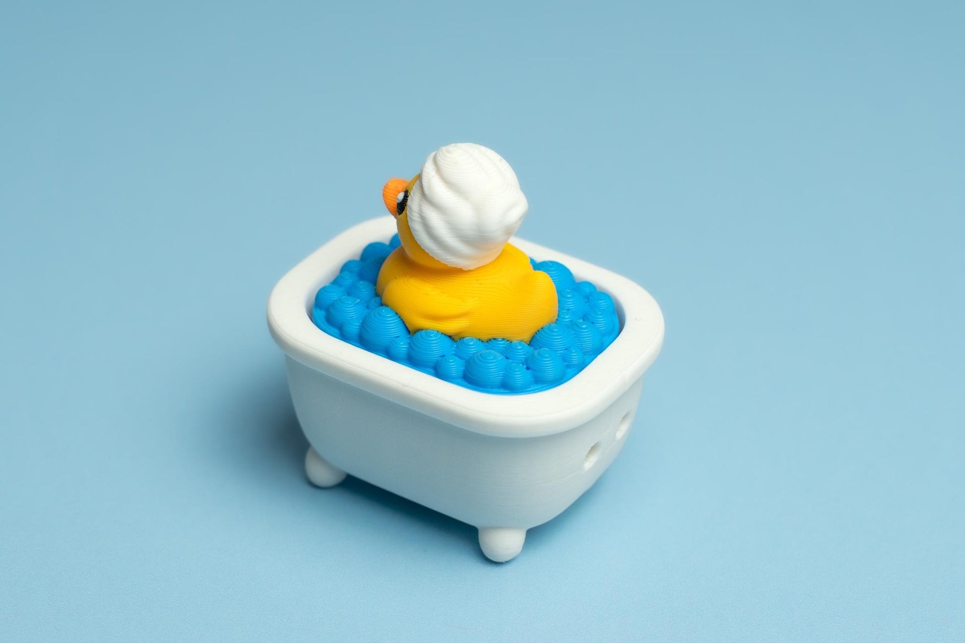 Duck in Bathtub Fidget Clicker with Wrist Strap or Keychain