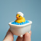 Duck in Bathtub Fidget Clicker with Wrist Strap or Keychain