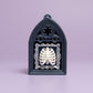Gothic Style Mini Book Nook with Ribcage Photo Fidget Clicker with Wrist Strap or Keychain