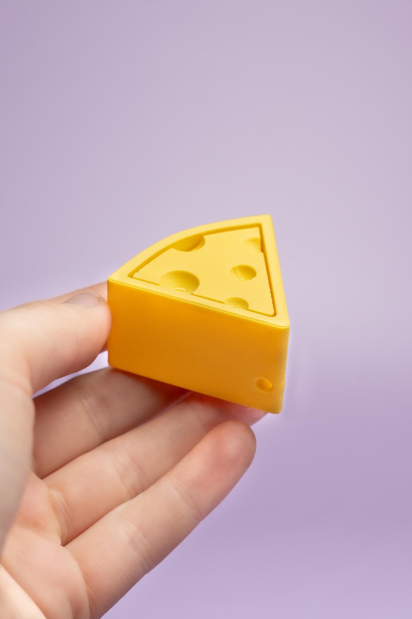 Block of Cheese Fidget Clicker with Wrist Strap or Keychain