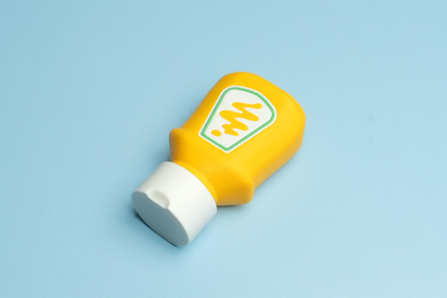 Mustard Bottle Fidget Clicker with Wrist Strap or Keychain