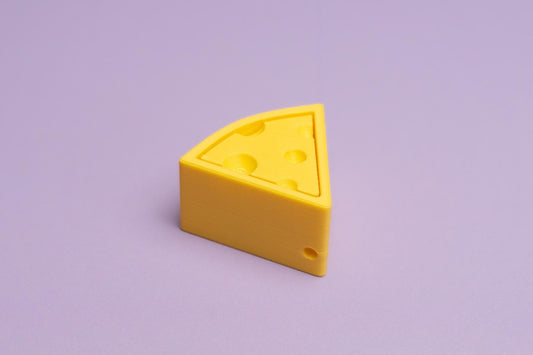 Block of Cheese Fidget Clicker with Wrist Strap or Keychain