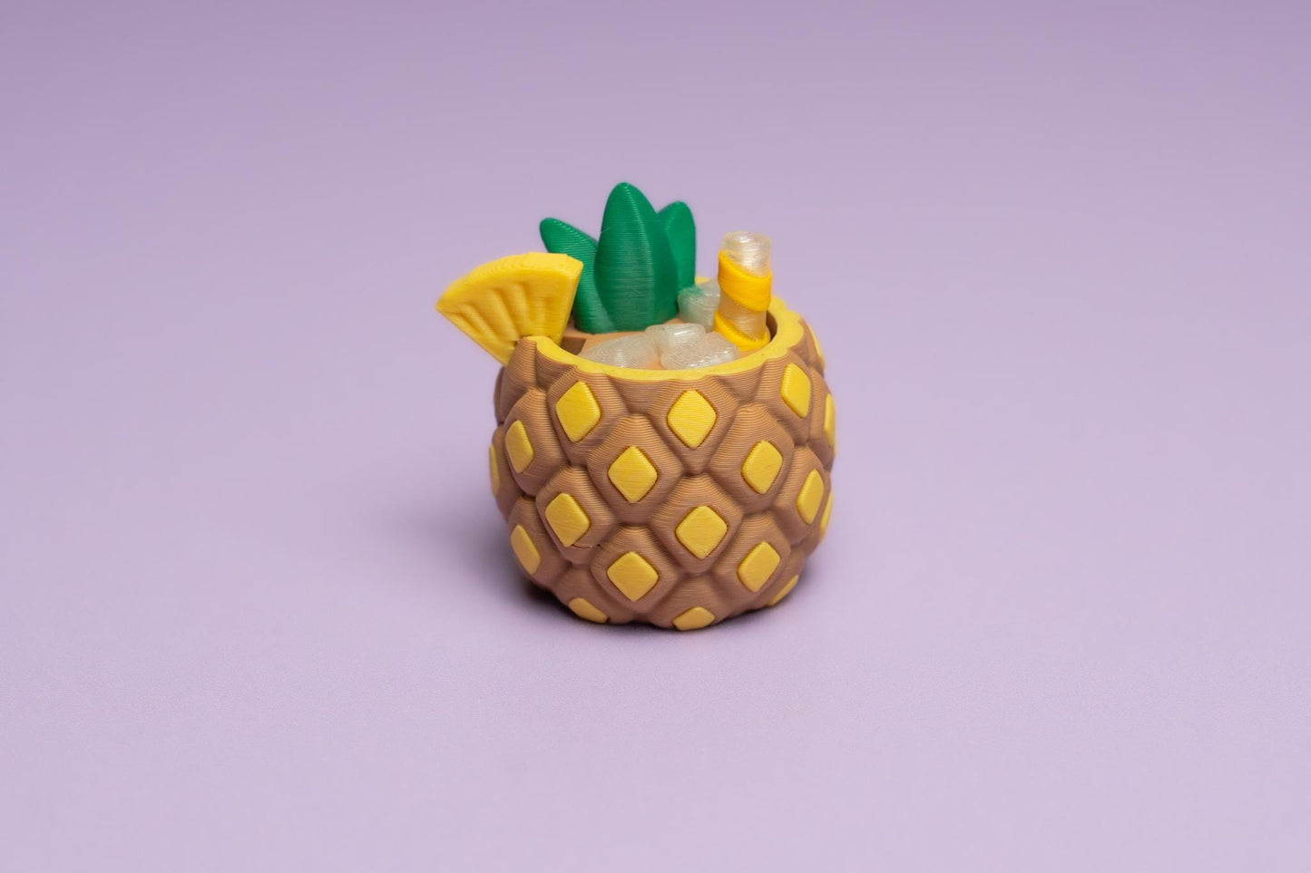 Pineapple Colada Tropical Drink Fidget Clicker with Wrist Strap or Keychain