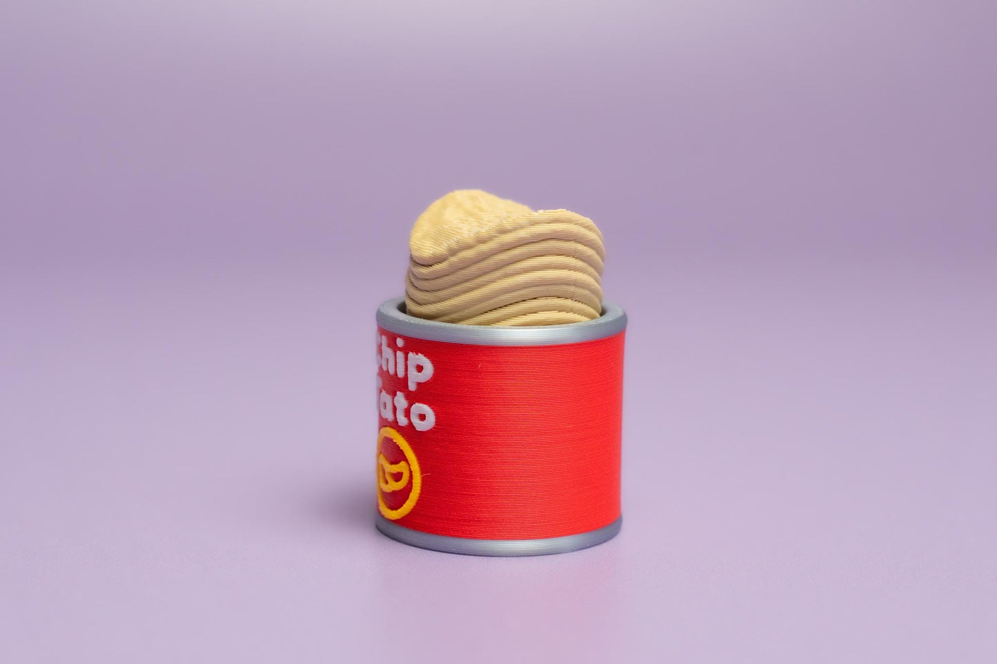 Stacked Potato Chips Tube Fidget Clicker with Wrist Strap or Keychain