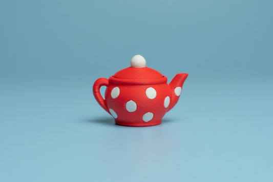 Polka Dot Teapot Fidget Clicker with Wrist Strap or Keychain