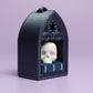 Gothic Style Mini Book Nook with Skull on Book Fidget Clicker with Wrist Strap or Keychain