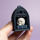 Gothic Style Mini Book Nook with Skull on Book Fidget Clicker with Wrist Strap or Keychain