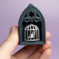 Gothic Style Mini Book Nook with Ribcage Photo Fidget Clicker with Wrist Strap or Keychain