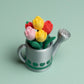 Watering Can Filled with Tulips Fidget Clicker with Wrist Strap or Keychain