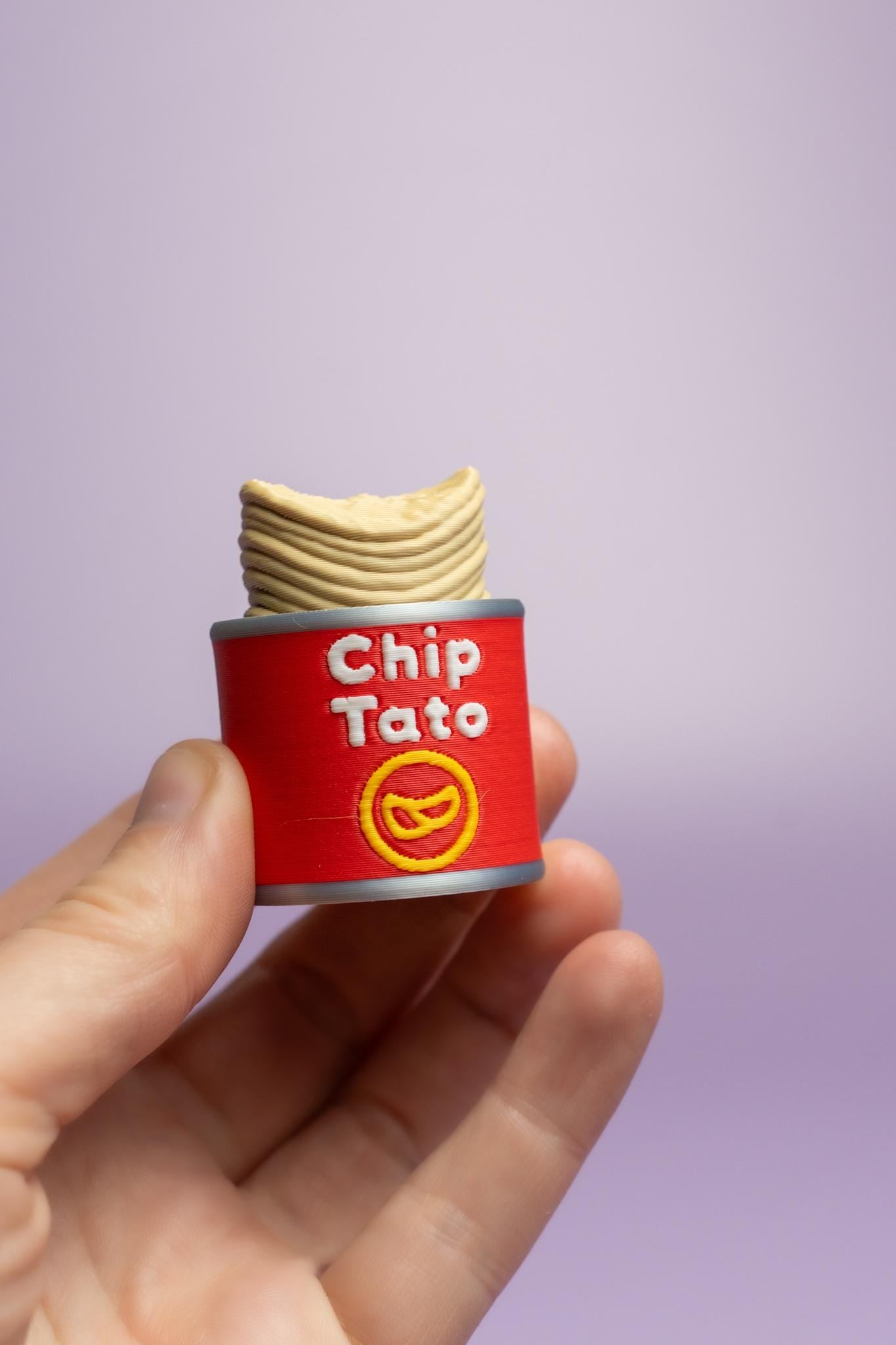 Stacked Potato Chips Tube Fidget Clicker with Wrist Strap or Keychain