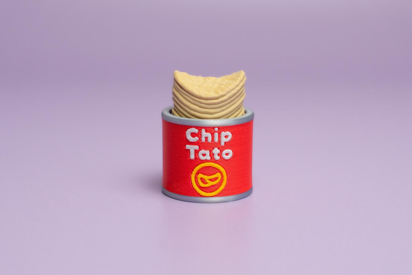 Stacked Potato Chips Tube Fidget Clicker with Wrist Strap or Keychain