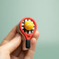 Tennis Racket & Tennis Ball Fidget Clicker with Wrist Strap or Keychain