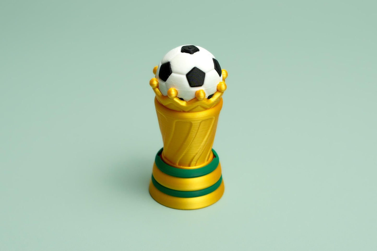 Football Soccer World Cup Trophy Fidget Clicker with Wrist Strap or Keychain