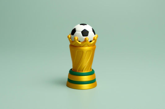 Football Soccer World Cup Trophy Fidget Clicker with Wrist Strap or Keychain
