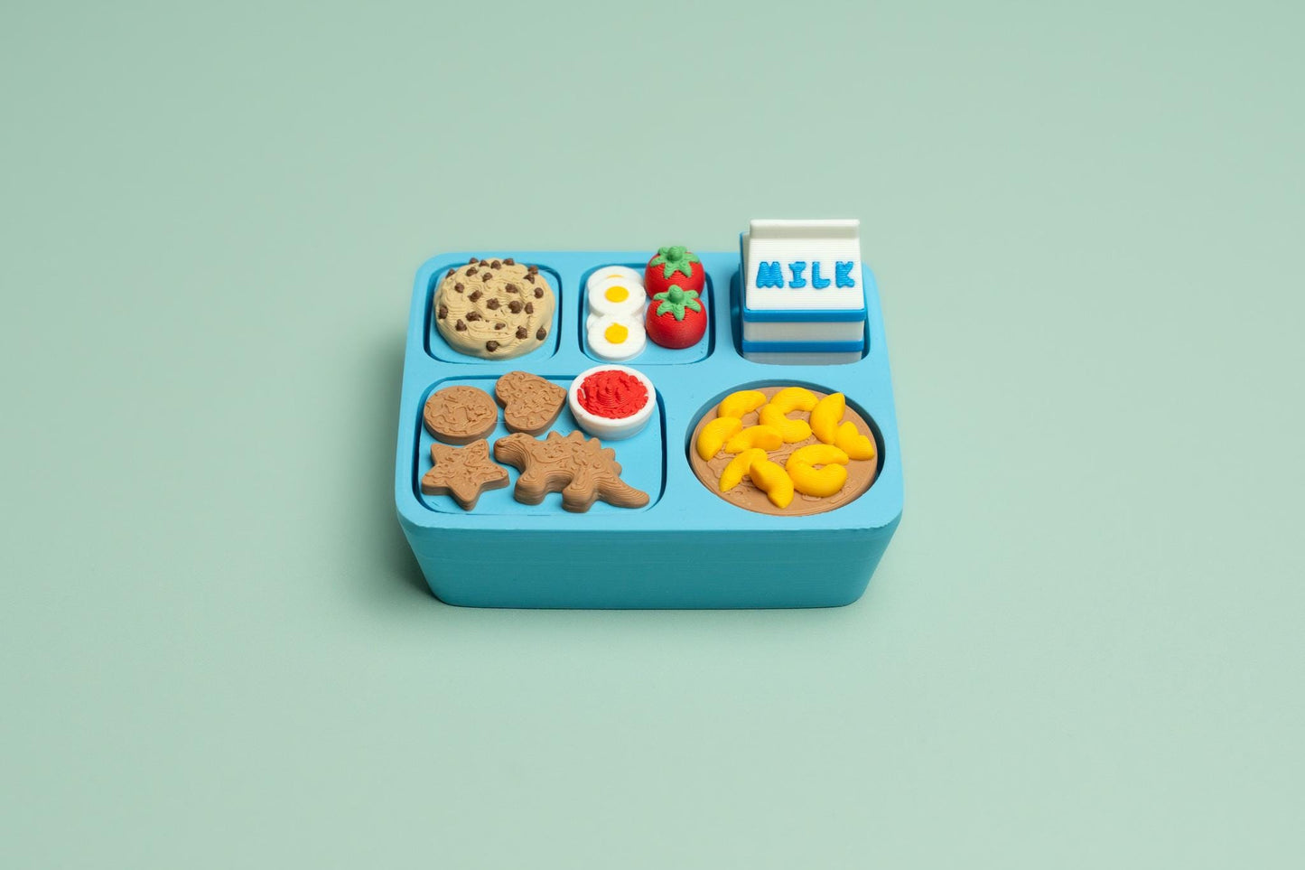 Kids Lunch Food Tray Fidget Clicker with Wrist Strap or Keychain