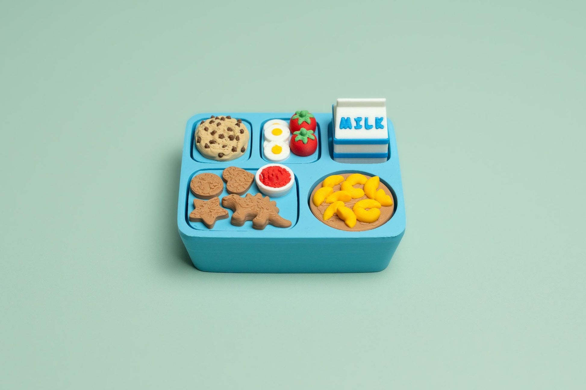 Kids Lunch Food Tray Fidget Clicker with Wrist Strap or Keychain