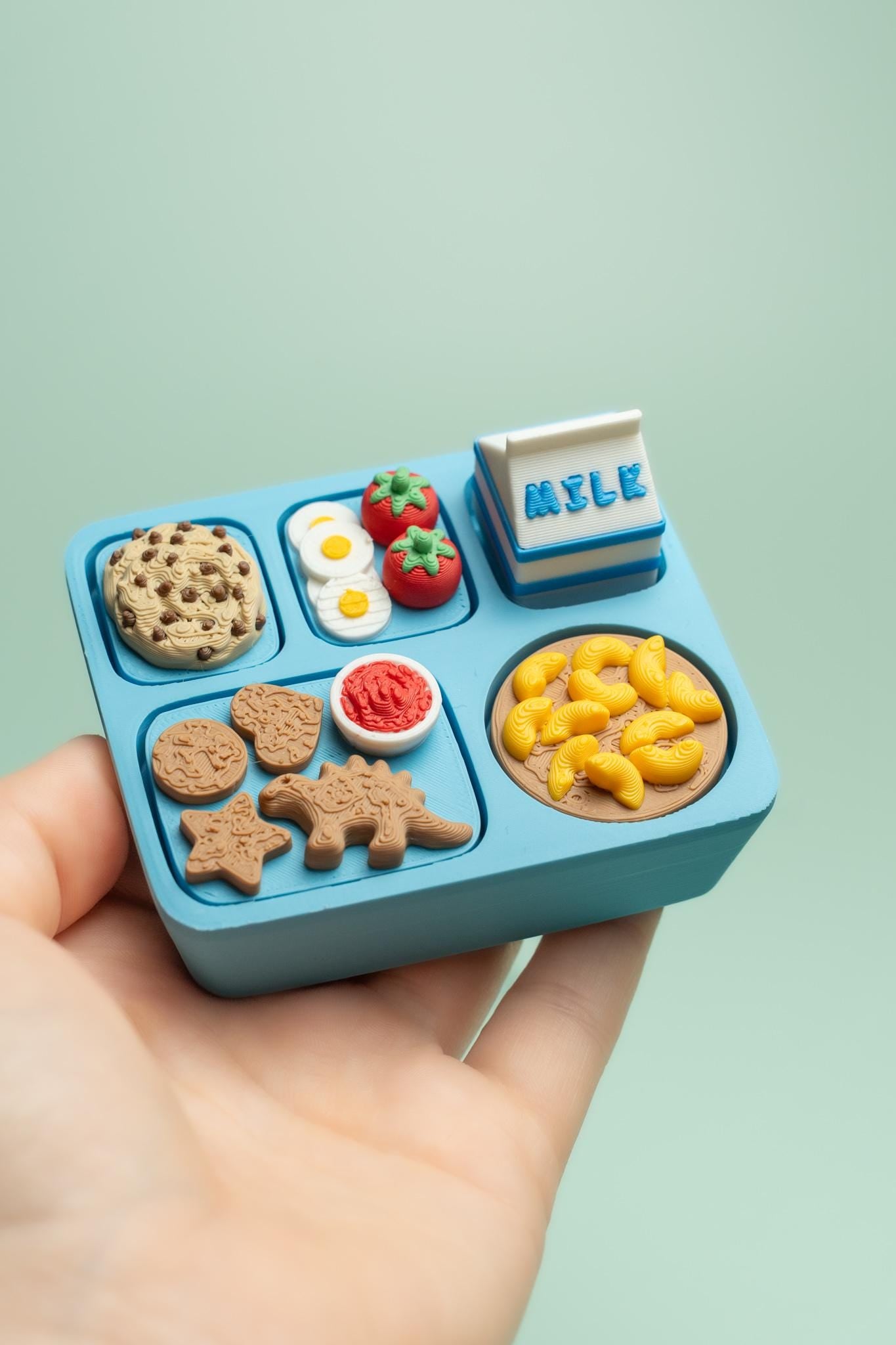 Kids Lunch Food Tray Fidget Clicker with Wrist Strap or Keychain