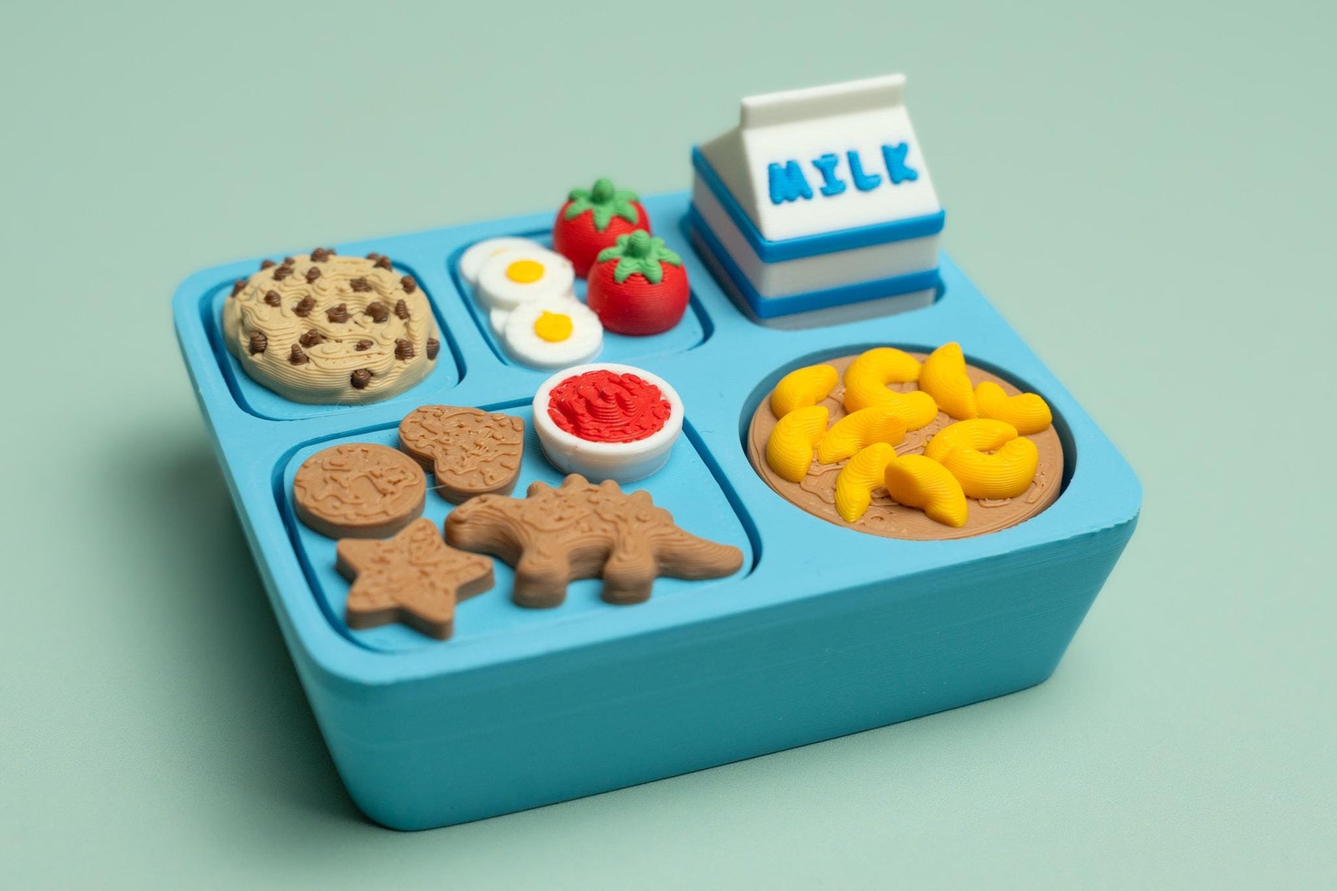 Kids Lunch Food Tray Fidget Clicker with Wrist Strap or Keychain