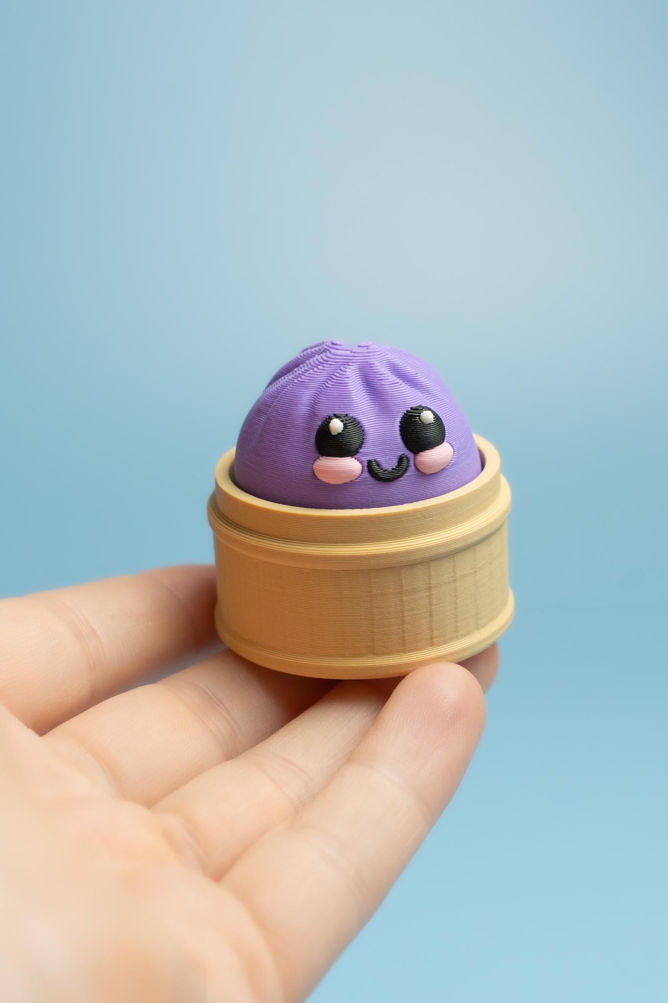 Steamed Bun Fidget Clicker with Wrist Strap or Keychain