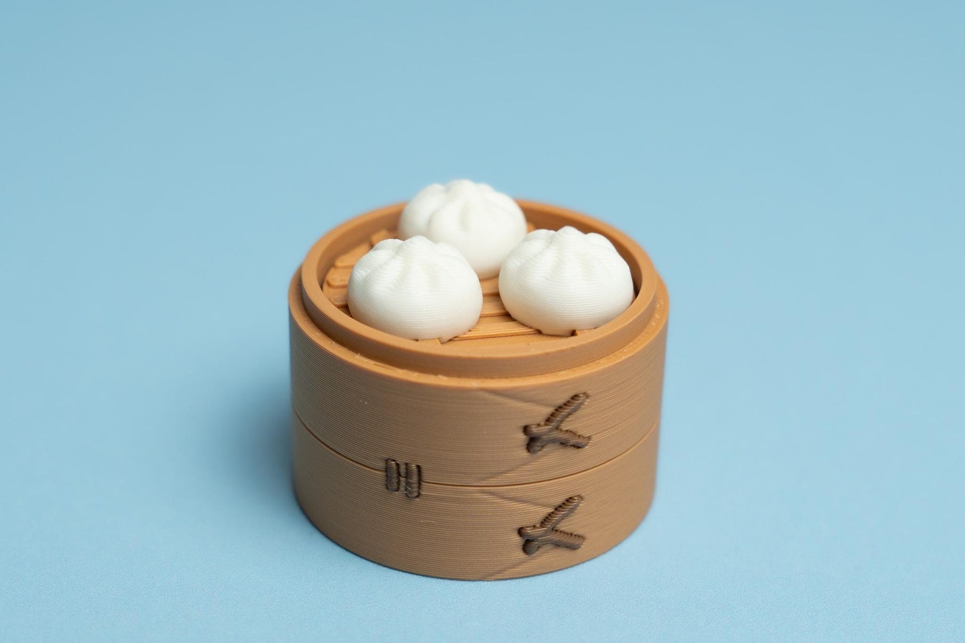 Steamed Buns in Basket Fidget Clicker with Wrist Strap or Keychain
