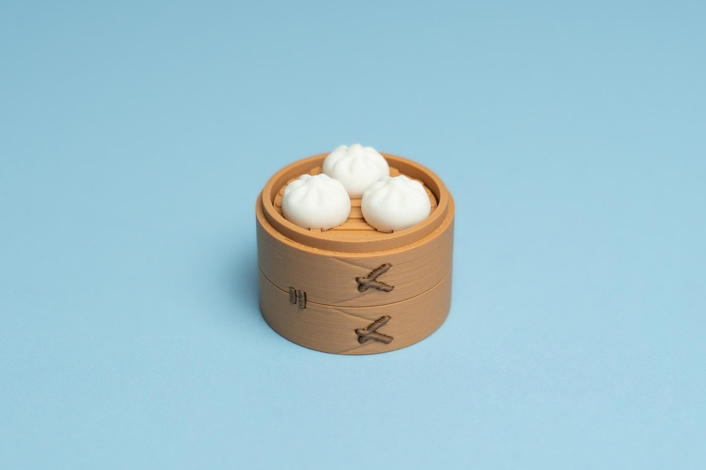 Steamed Buns in Basket Fidget Clicker with Wrist Strap or Keychain