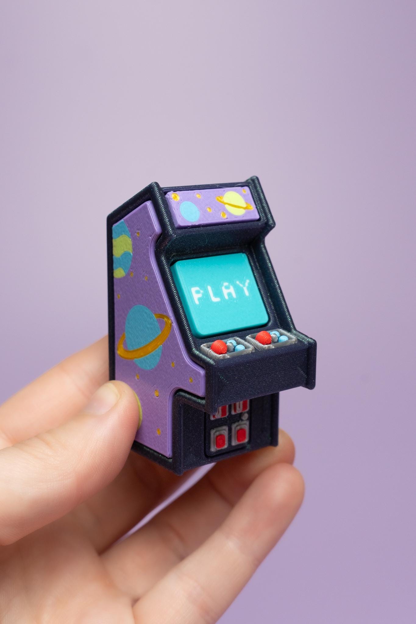 Retro Arcade Machine Clicker with Wrist Strap or Keychain
