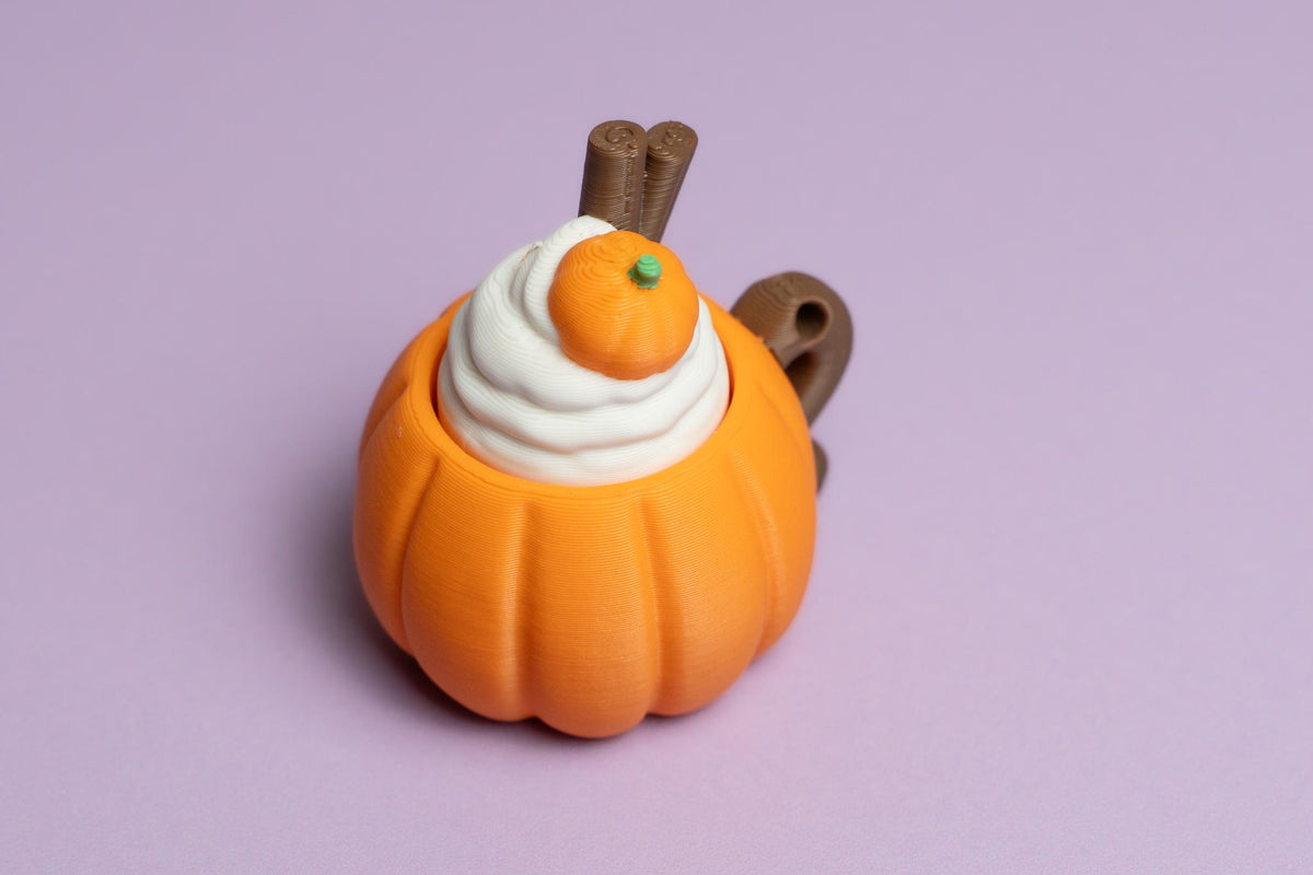 Pumpkin Latte Spooky Halloween Fidget Clicker with Wrist Strap or Keychain