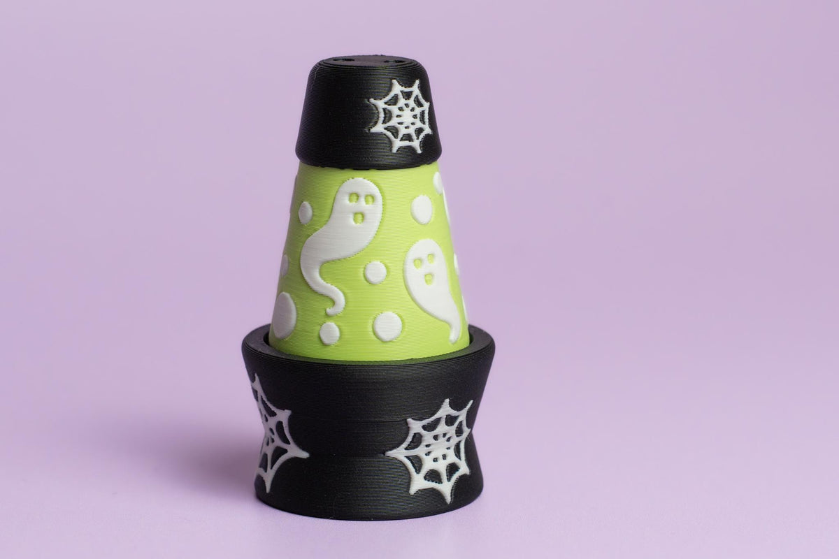Haunted Lava Lamp Spooky Halloween Fidget Clicker with Wrist Strap or Keychain